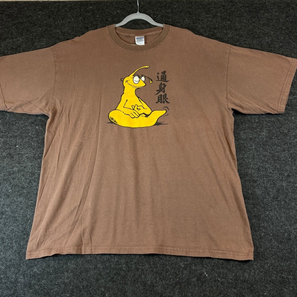 Vintage 90s UCSC Zen Slug T Shirt 2XL Brown Short Sleeve Graphic Tee Streetwear